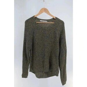 & other  stories 100  Cotton crew neck variegated blue and yellow sweater XS